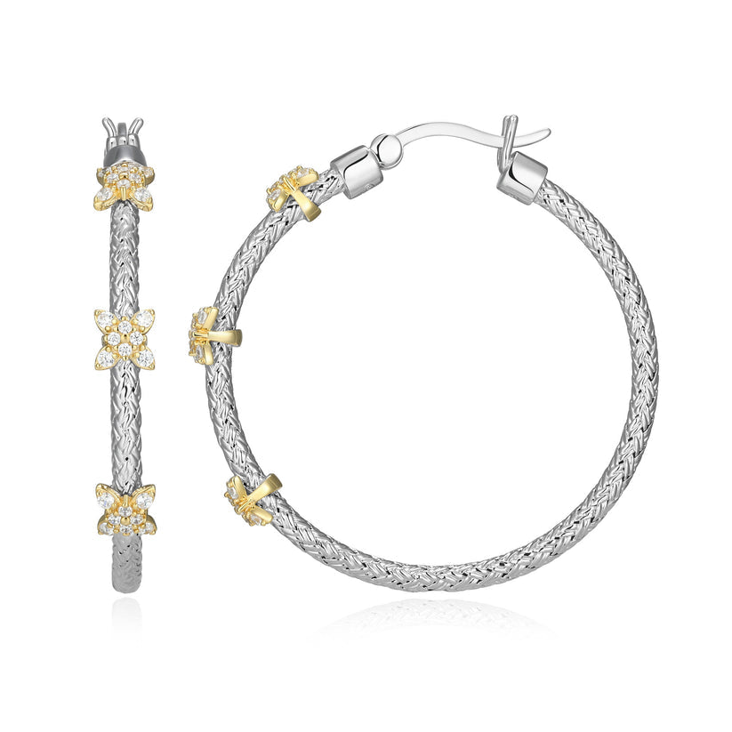 Exclusively Silver Flower Station Hoops