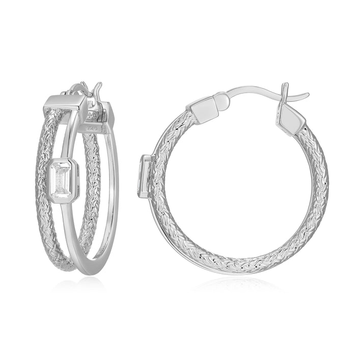 Exclusively Silver Dual Band Hoop