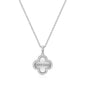 Exclusively Silver Fluted Clover CZ Necklace