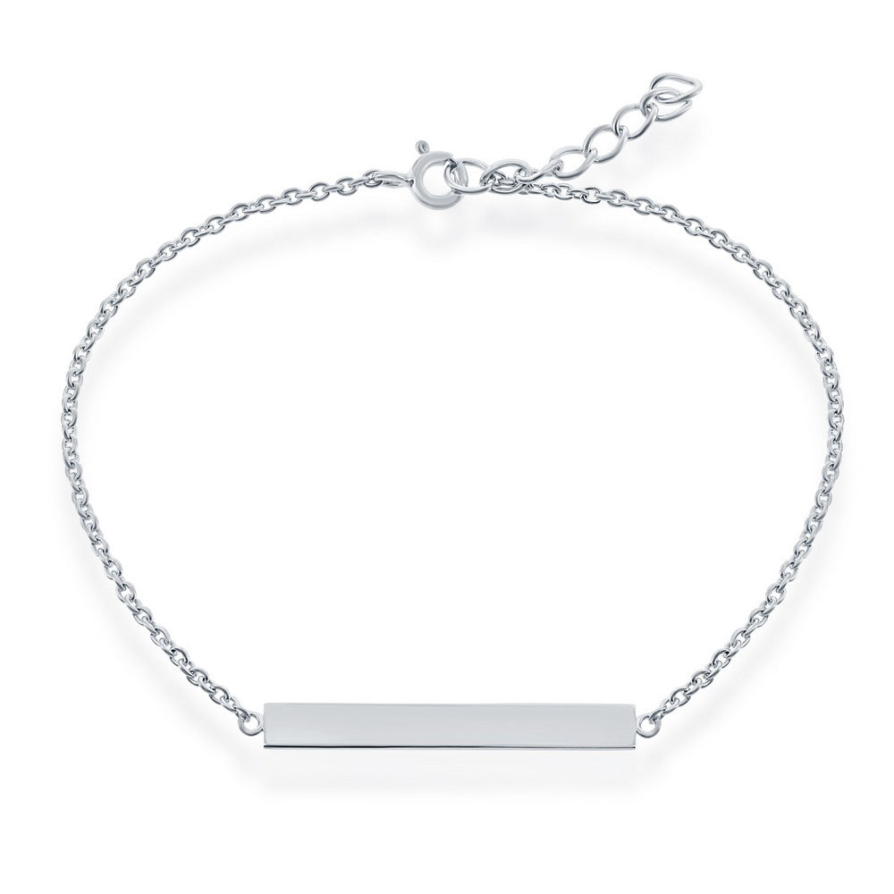 Exclusively Silver Engravable Bar Bracelet