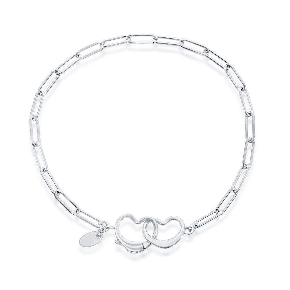 Exclusively Silver Paperclip Heart Bracelet