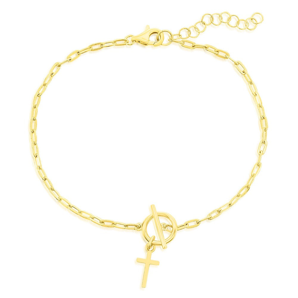 Exclusively Silver Cross Toggle Bracelet