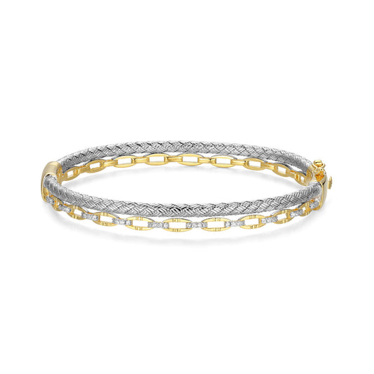 Exclusively Silver Double Row Woven Bracelet