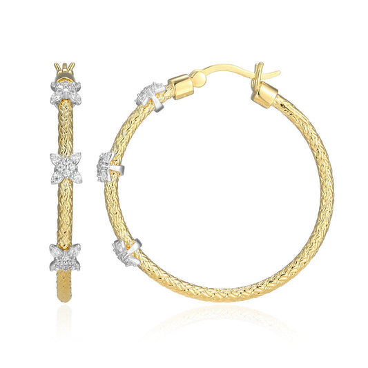 Exclusively Silver Flower Station Hoops