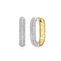 Exclusively Silver Reversible CZ Paperclip Hoops