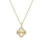 Exclusively Silver Fluted Clover CZ Necklace
