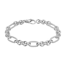 Exclusively Silver Oval and Circle Chain Link Bracelet