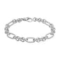 Exclusively Silver Oval and Circle Chain Link Bracelet