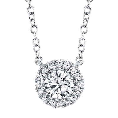 Shy Creation Round Halo Diamond Necklace