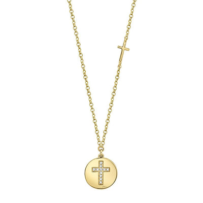 Shy Creation Cross Disc Pendant