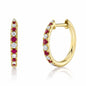 Shy Creation Ruby and Diamond Hoops