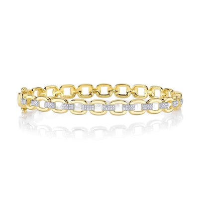 Shy Creation Diamond Link Bangle Bracelet