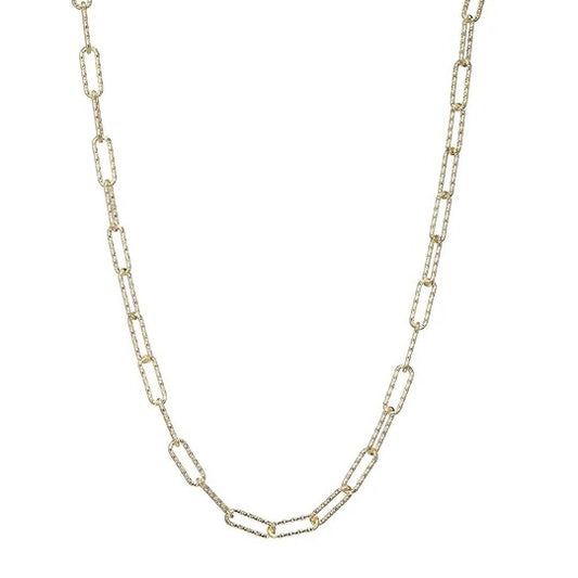 Exclusively Silver Thick Diamond Cut Paperclip Chain