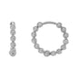 Exclusively Silver Beaded Huggie Hoops