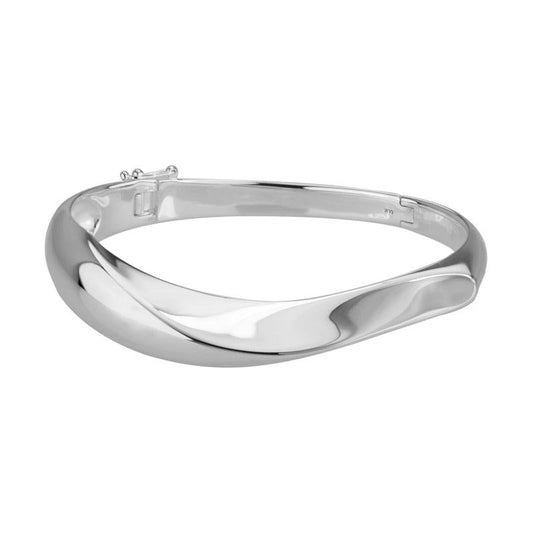 Exclusively Silver Wavy Hinged Bangle