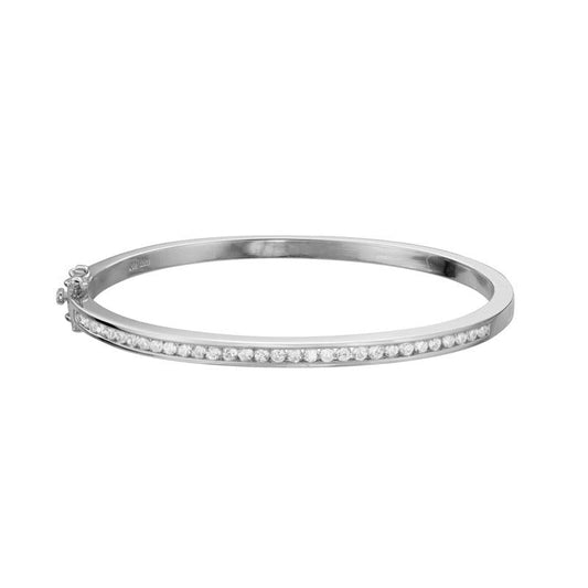 Exclusively Silver Channel Set CZ Bangle Bracelet