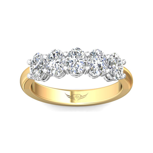 Signature Collection 5 Stone Oval Diamond Band