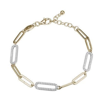 Exclusively Silver 3 CZ Paperclip Bracelet