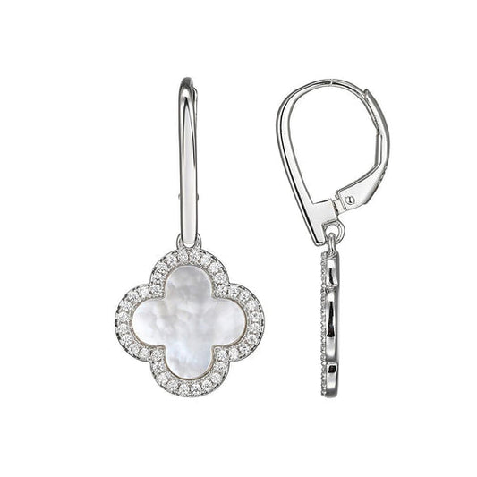 Exclusively Silver Clover Shape Dangle Earrings