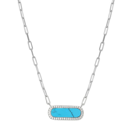 Exclusively Silver Turquoise Necklace