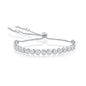 Exclusively Silver Bezel Set Cz Adjustable Bracelet