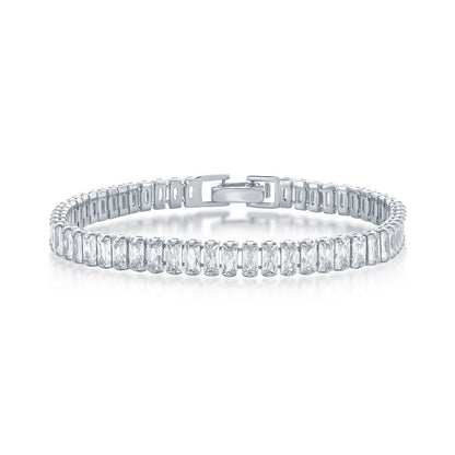 Exclusively Silver 6mm Baguette CZ Tennis Bracelet