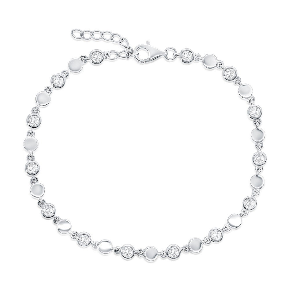 Exclusively Silver Polished and Bezel set Bracelet