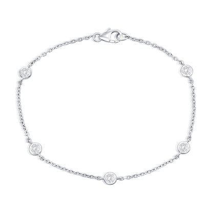 Exclusively Silver Color Bezel Bracelet
