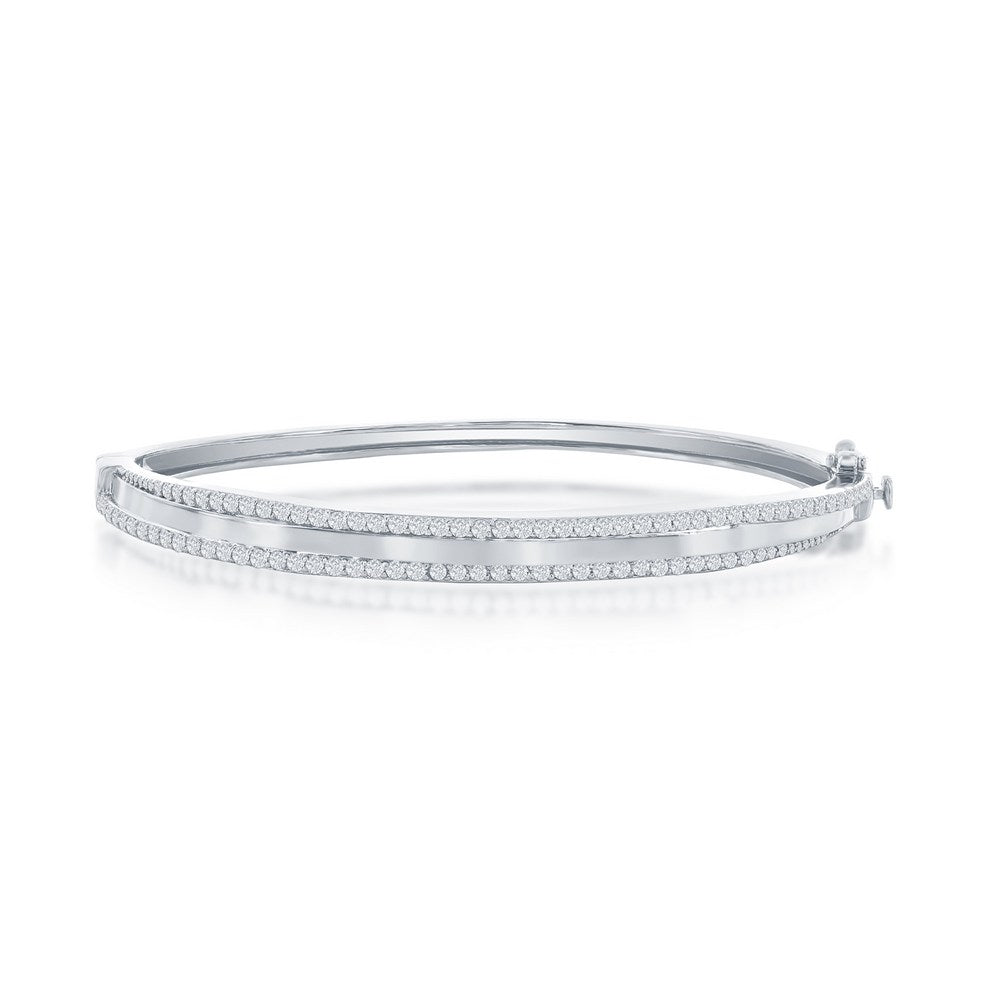 Exclusively Silver 2 Row Bangle – Wine Wednesday Jewelry