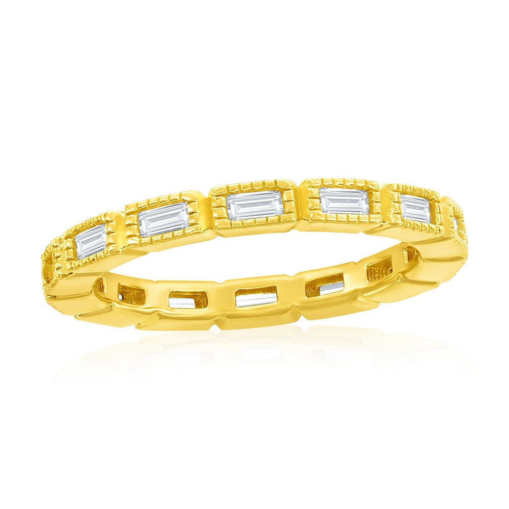 Exclusively Silver Emerald Cut CZ Ring
