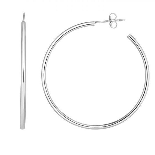 Exclusively Silver Tube Style Hoop Earrings