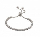 Exclusively Silver Tennis Bracelet With Lariat Style Closure.