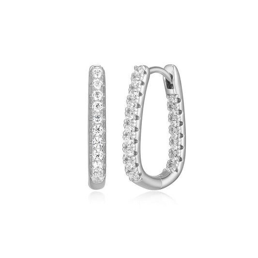 Exclusively Silver Pavé CZ Hoops