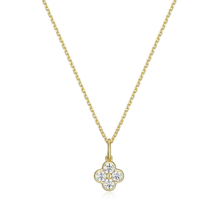 Exclusively Silver Clover CZ Necklace