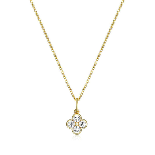 Exclusively Silver Clover CZ Necklace