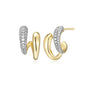Exclusively Silver Double CZ & Polished Hoops