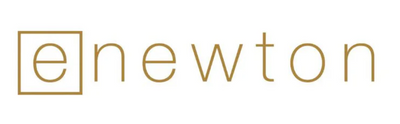 Gold 'eNewton' logo on a white background
