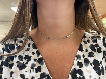 Exclusively Silver Oval Beaded Choker