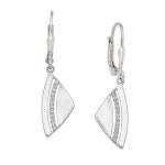 Exclusively Silver Triangle Topaz Dangle Earrings