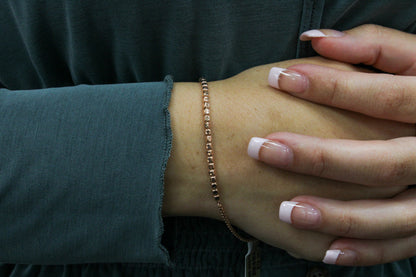 Exclusively Silver Square Beaded Adjustable Bolo Bracelet