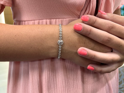 Exclusively Silver Halo Station Bracelet