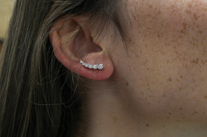 Exclusively Silver CZ Ear Climbers