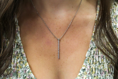 Exclusively Silver CZ Drop Necklace