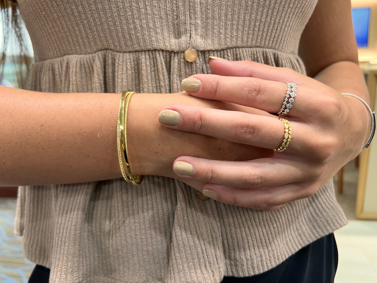 Exclusively Silver 3-Row Cuff Bracelet