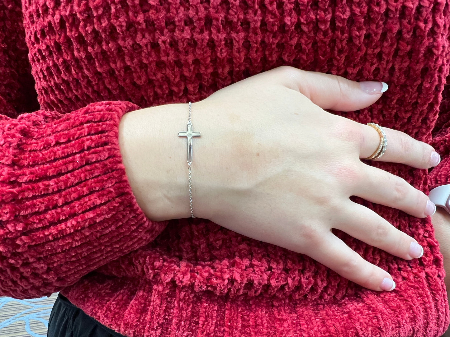 Exclusively Silver East/West Cross Bracelet