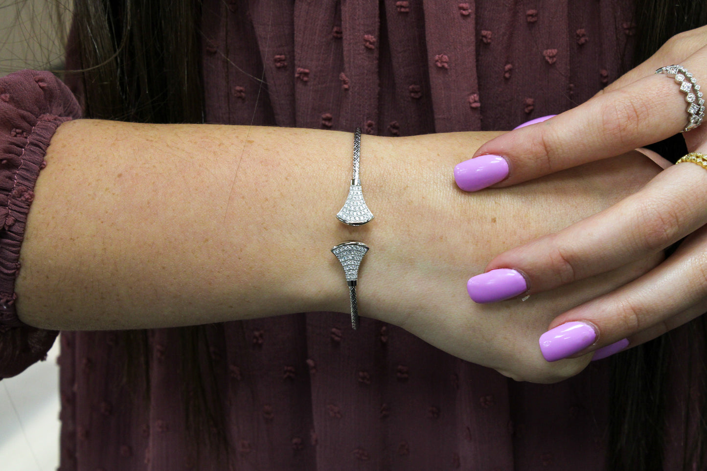 Exclusively Silver "Fan" Shape Cuff Bracelet