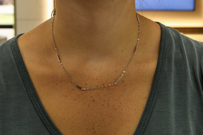 Exclusively Silver Fancy Chain And Bars Necklace