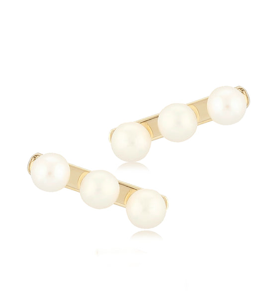 Signature Collection Pearl Bar Stud Earrings