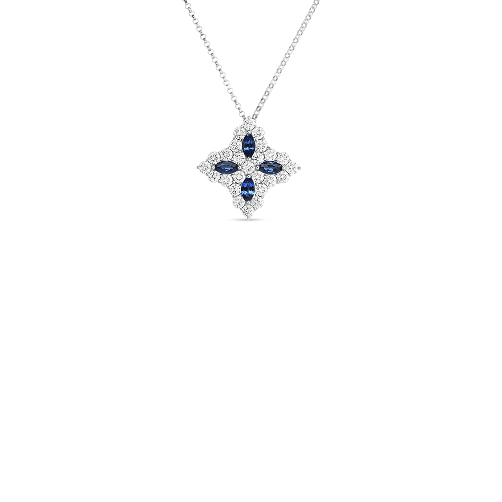 Blue Sapphire Diamond Necklace - Wine Wednesday Jewelry