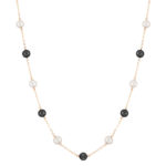 Signature Collection Pearl And Onyx Station Necklace